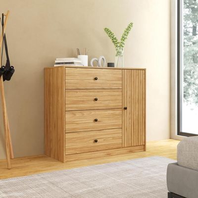 Cômoda 4 Gavetas e 1 Porta MDP Mel 100x45x90cm MB 1059 Movelbento