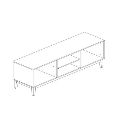 Rack para TV até 60 Polegadas com 2 Gavetas 1 Porta Mel Off White MB 1096 Movelbento