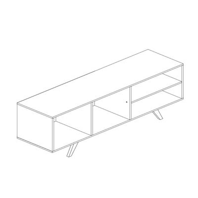 Rack Retrô com 1 Porta para TV até 60 Polegadas Branco Rústico RT 3014 Movelbento