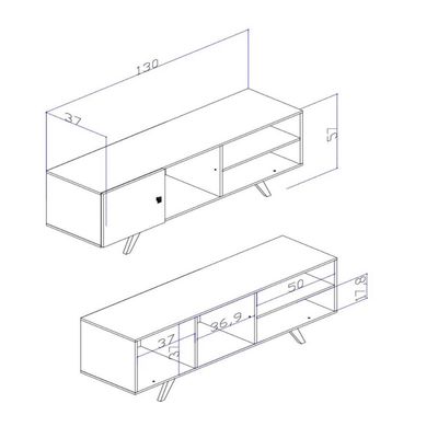 Rack Retrô com 1 Porta para TV até 60 Polegadas Preto Rústico RT 3014 Movelbento