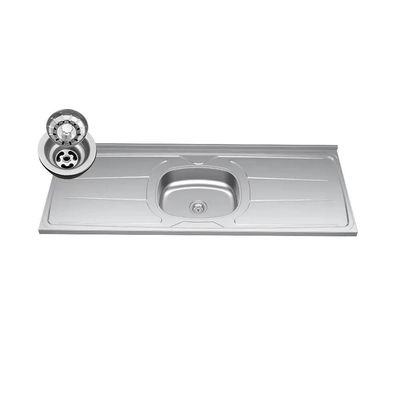 Balcão De Cozinha Com Pia Inox 100cm 3 Gavetas Andréia Branco - Ajl Móveis