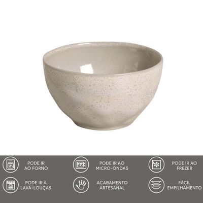 6 Bowls de Cerâmica Off White 558ml Tigelas Porto Brasil Caldos Massas Orgânico Latte