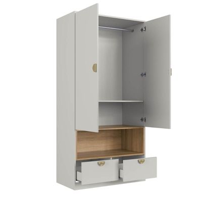 Guarda Roupas Infantil Juvenil com Nicho 2 Portas e 2 Gavetas Arenas Lille Gl1080