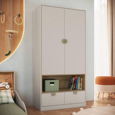 Guarda Roupas Infantil Juvenil com Nicho 2 Portas e 2 Gavetas Arenas Lille Gl1080