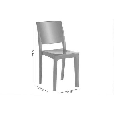 Conjunto Mesa Sala Jantar Reno Com Tampo De Vidro 90x90cm E 4 Cadeiras Hydra Plus Preto Kappesberg