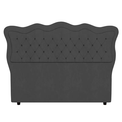 Cabeceira Casal Cama 140cm Oregon I02 Veludo Chumbo - Mpozenato