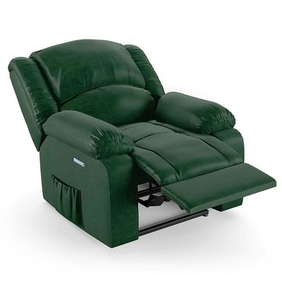Poltrona Do Papai Reclinável Pietra Elétrica Led Fh9 Pu Verde Musgo - Mpozenato