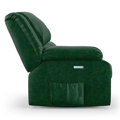 Poltrona Do Papai Reclinável Pietra Elétrica Led Fh9 Pu Verde Musgo - Mpozenato