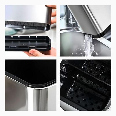 Dispenser Porta Talher Inox 4 Divisórias - Prata