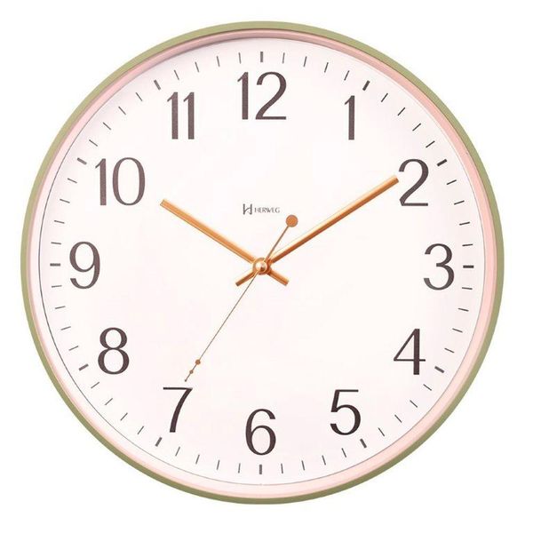 Relógio Parede Herweg Vidro 34,6cm Silencioso Verde 6868 Verde Claro - Verde Claro
