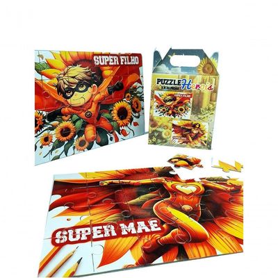Kit 2 Quebra-cabeça Herois Atipicos Super Mãe E Super Filho