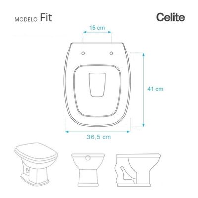 Tampa De Vaso Acrilico Fit Bege Para Bacia Celite 6lpf