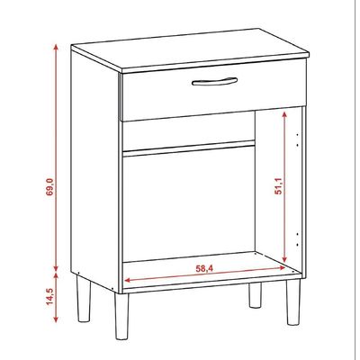 Armário De Cozinha Balcão Multiuso Para Micro Ondas Com Gaveta Diamante Branco Kit's Paraná Branco