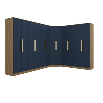 Quarto Modulado Kappesberg Adapt Nogueira-azul Profundo 12 Portas 342cm X 263cm