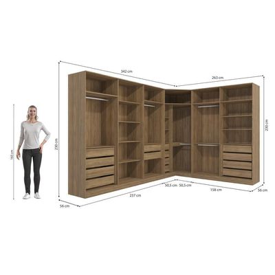Quarto Modulado Kappesberg Adapt Nogueira-azul Profundo 12 Portas 342cm X 263cm