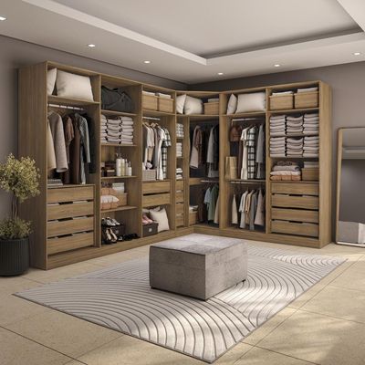 Quarto Modulado Kappesberg Adapt Nogueira-azul Profundo 12 Portas 342cm X 263cm