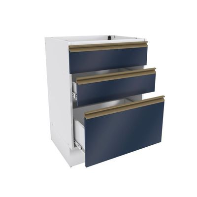 Balcão 3 Gavetas Kappesberg Celeste 100% Mdf Branco-azul Profundo 60cm