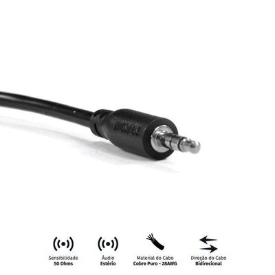 Cabo P2 3.5mm Macho 2 Metros P35m-2