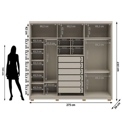 Guarda Roupa Casal 6 Portas 6 Gavetas Dubai Majestic - Fendi Fendi