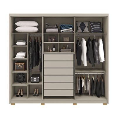 Guarda Roupa Casal 6 Portas 6 Gavetas Dubai Majestic - Fendi Fendi