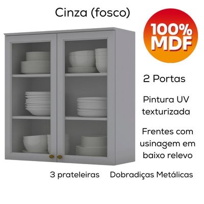 Cozinha Modulada 9 Pecas 240 Cm Ce856 Americana Henn Cinza Calcare