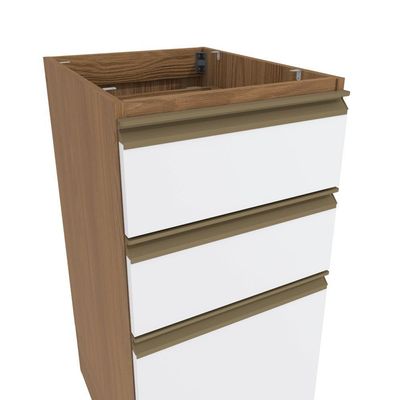 Balcão 3 Gavetas Kappesberg Celeste 100% Mdf Nogueira-branco 40cm
