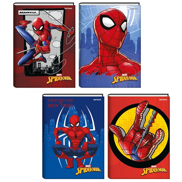 Caderno Brochura 1/4 São Domingos Star School Spider Man 1 Matéria 80 Folhas - Item Sortido