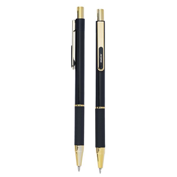 Caneta Esferográfica Retrátil Molin Gold CR Preta 1.0mm