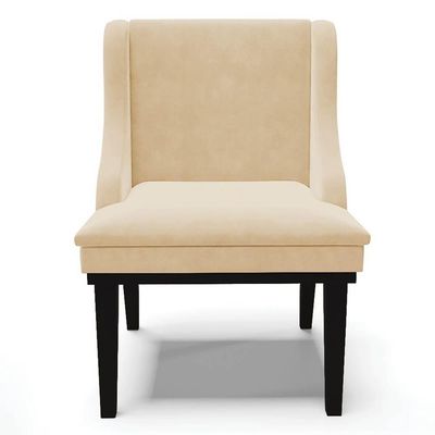 Kit 6 Cadeiras Estofadas Para Sala De Jantar Base Fixa De Madeira Preto Lia Suede Bege - Ibiza