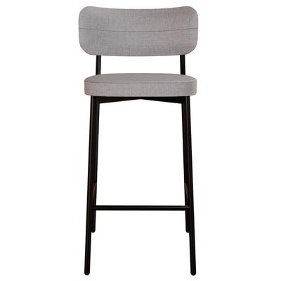 Banqueta Alta Bar Estofada Kit 2 Ella M25 Linho Cinza Cl - Mpozenato