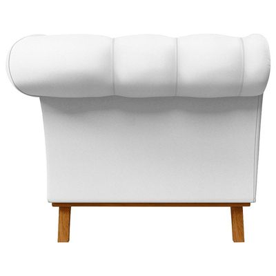 Sofá para Sala de Estar 150cm 1 Lugar Base Madeira Império C-12 Corano Branco - Domi