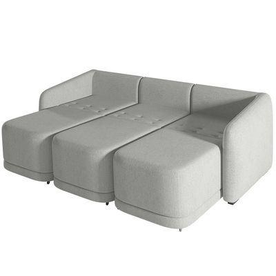 Sofá Cama Casal para Sala 276cm Polska K04 Linho Cinza - Mpozenato