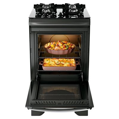 Fogão a Gás 4 Bocas Dako Novo Supreme Glass Mesa de Vidro Preto / Bivolt