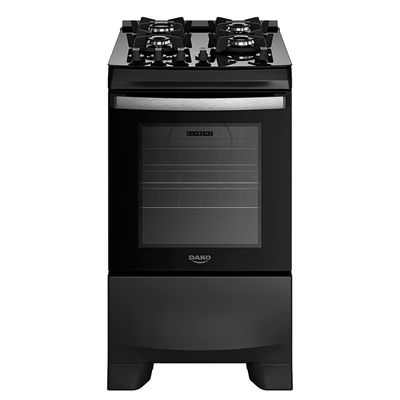 Fogão a Gás 4 Bocas Dako Novo Supreme Glass Mesa de Vidro Preto / Bivolt