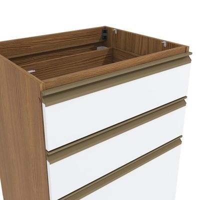 Balcão 3 Gavetas Kappesberg Celeste 100% Mdf Nogueira-branco 60cm