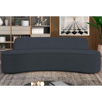 Sofá 4 Lugares para Sala de Estar Living 260cm Koane D06 Bouclê Cinza Escuro - Mpozenato