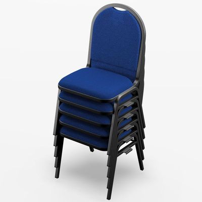 Kit 4 Cadeiras Hoteleiras Auditório Empilhável Linho M23 Azul - Mpozenato
