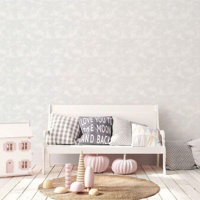 Papel De Parede Com Textura De Bebê G78352 Cinza E Gliter Tiny Tots 2 - G78352
