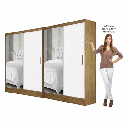 Closet Casal Duplo Belém 4 Portas 4 Gavetas Carioca Móveis