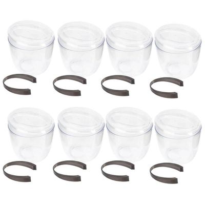 8 Baldes de Gelo com Tampa e Pegador 1,9L Transparente Crippa Plástico Champanheira