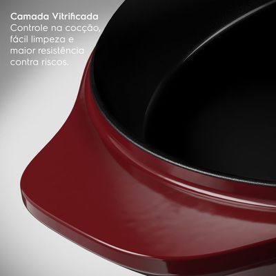 Frigideira de Ferro Fundido Esmaltado Electrolux Expert 26cm Vermelha