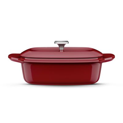 Panela de Ferro Fundido Esmaltado Oval Electrolux Expert 27cm Vermelha