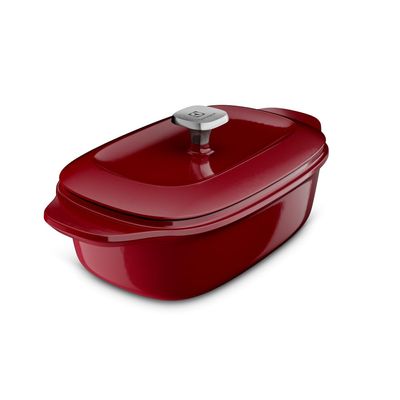 Panela de Ferro Fundido Esmaltado Oval Electrolux Expert 27cm Vermelha