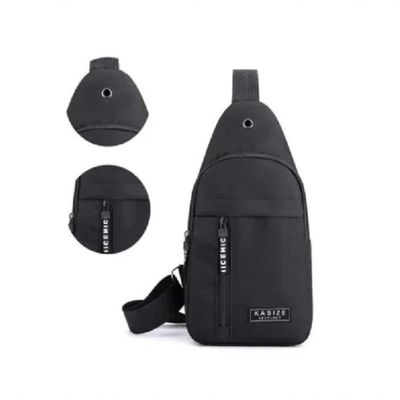 Bolsa Mochila Impermeável Transversal Crossbody Pochete De Peito Portátil Alça única Ajustável Preto