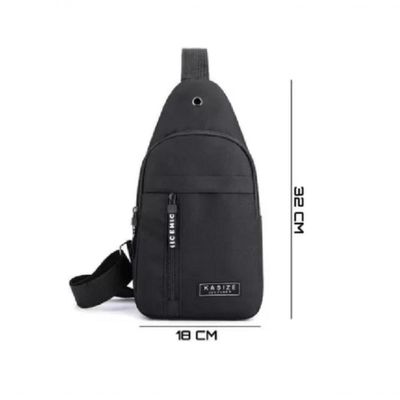 Bolsa Mochila Impermeável Transversal Crossbody Pochete De Peito Portátil Alça única Ajustável Preto