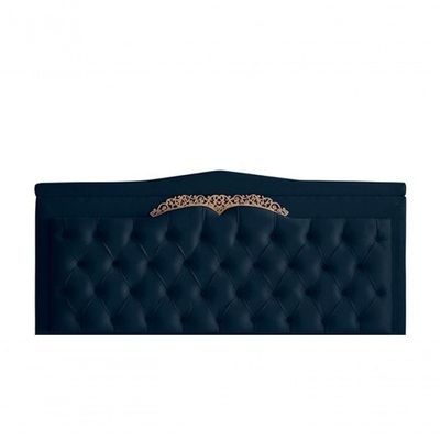 Kit Barcelona Cabeceira De Cama Painel E Calçadeira Baú King 195 Cm Suede Azul Marinho Do Lar Móveis E Decoração
