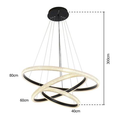 Lustre Pendente Skylight Apogeu 4011 Led Bivolt Preto