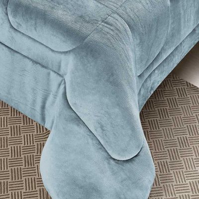 Coberdrom Casa Scarpa Apollo King Sherpa Pele De Carneiro + Manta Flannel - Azul Quartzo