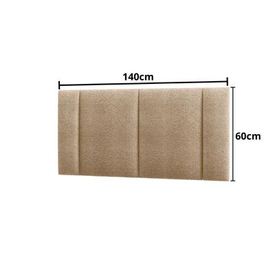Cabeceira Casal Estofada Com Led Boucle Bege