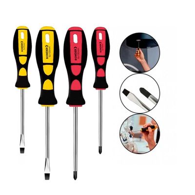 Kit De Chave De Fenda E Phillips 4 Peças Com Imã